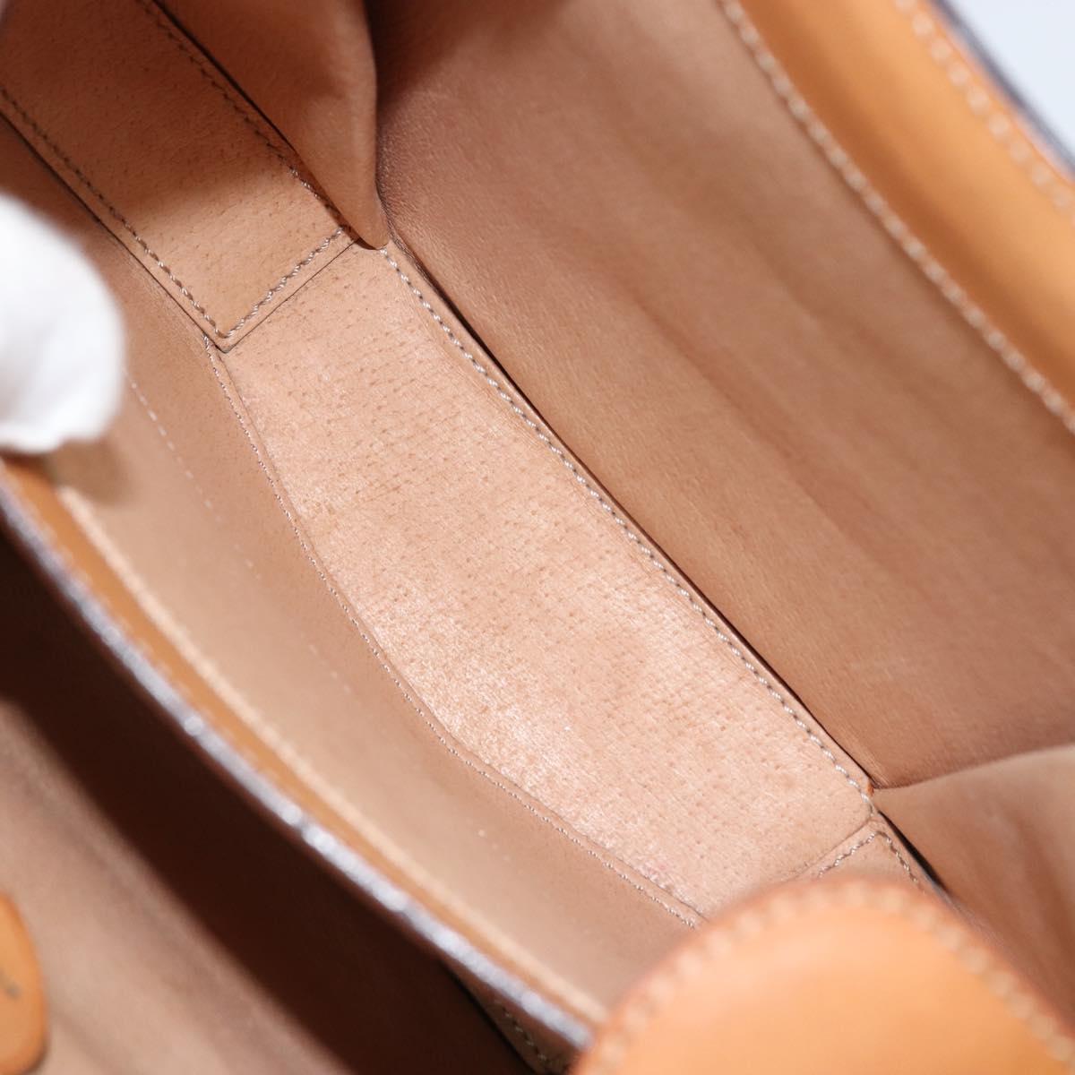 CELINE Macadam Canvas Hand Bag PVC Leather Brown Gold Auth mr2139A