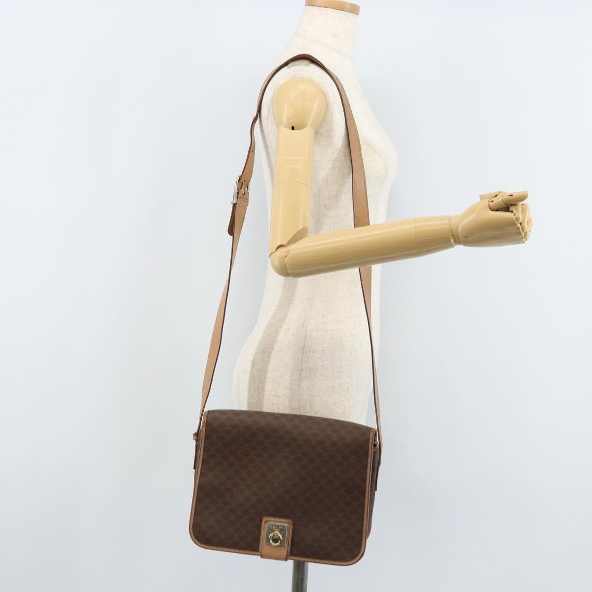 CELINE Macadam Canvas Shoulder Bag PVC Leather Auth mr2142