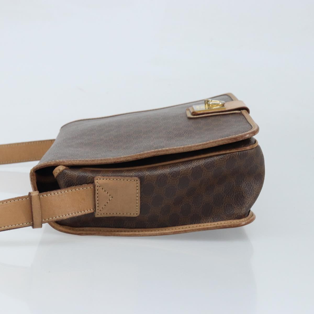 CELINE Macadam Canvas Shoulder Bag PVC Leather Auth mr2142