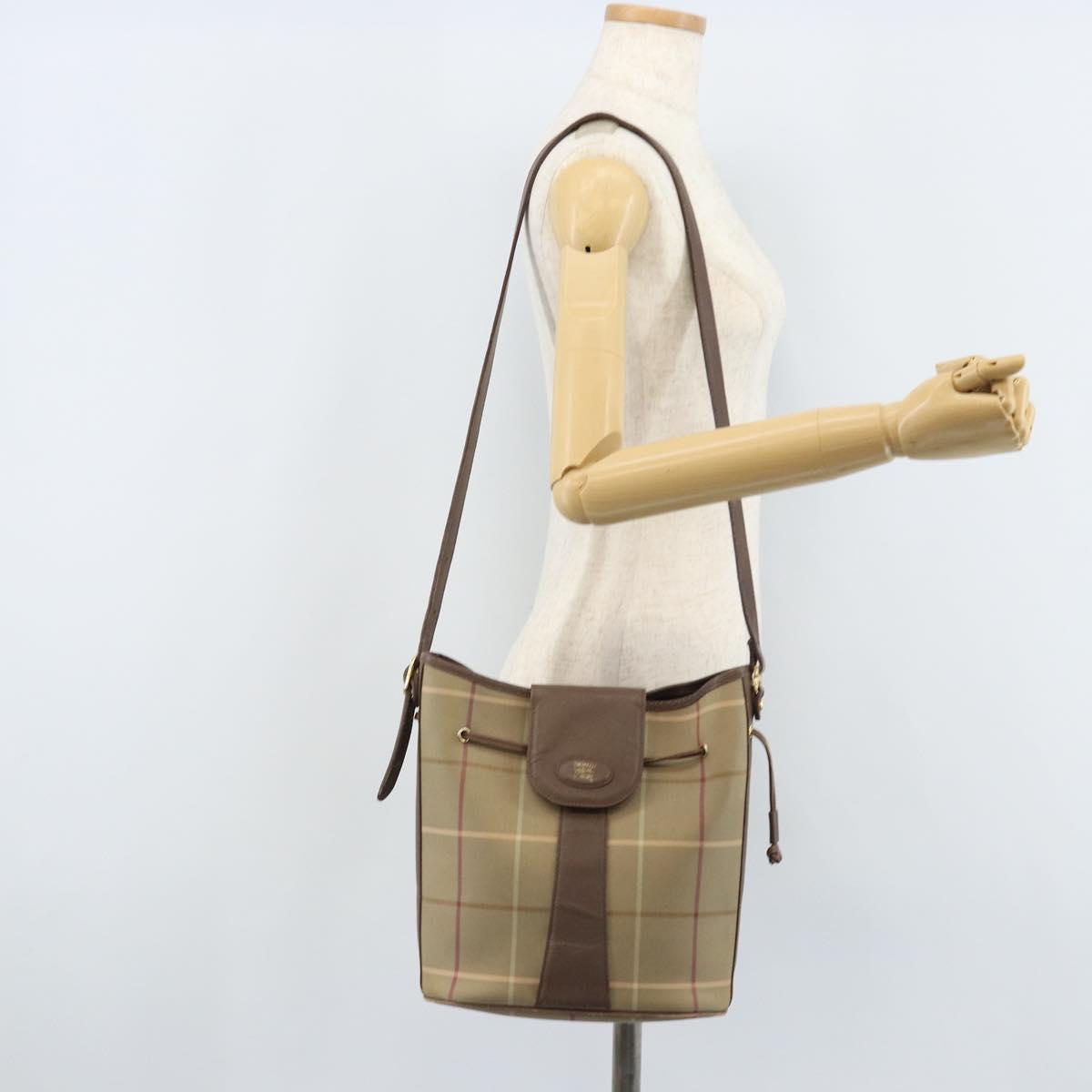 Burberrys Nova Check Shoulder Bag Beige Gold Auth mr2149