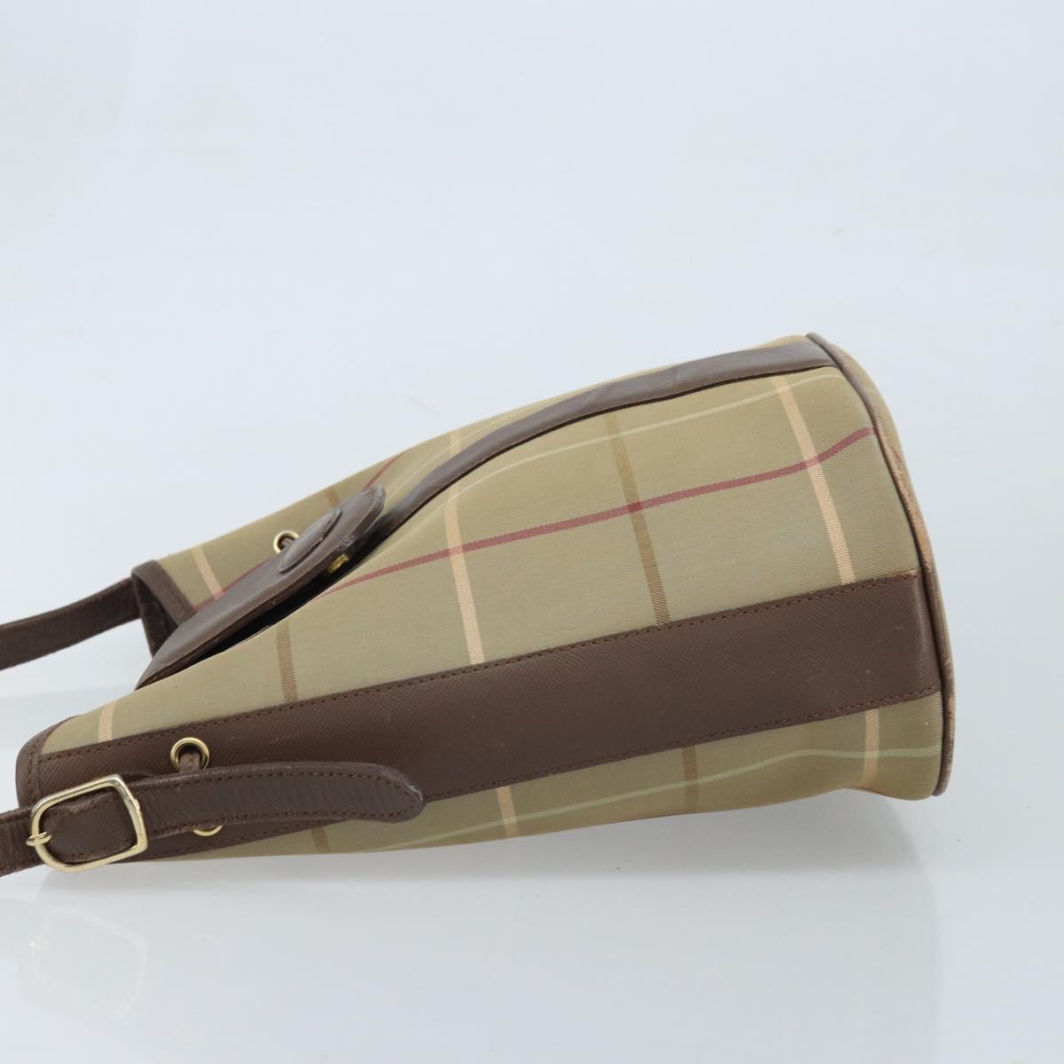 Burberrys Nova Check Shoulder Bag Beige Gold Auth mr2149