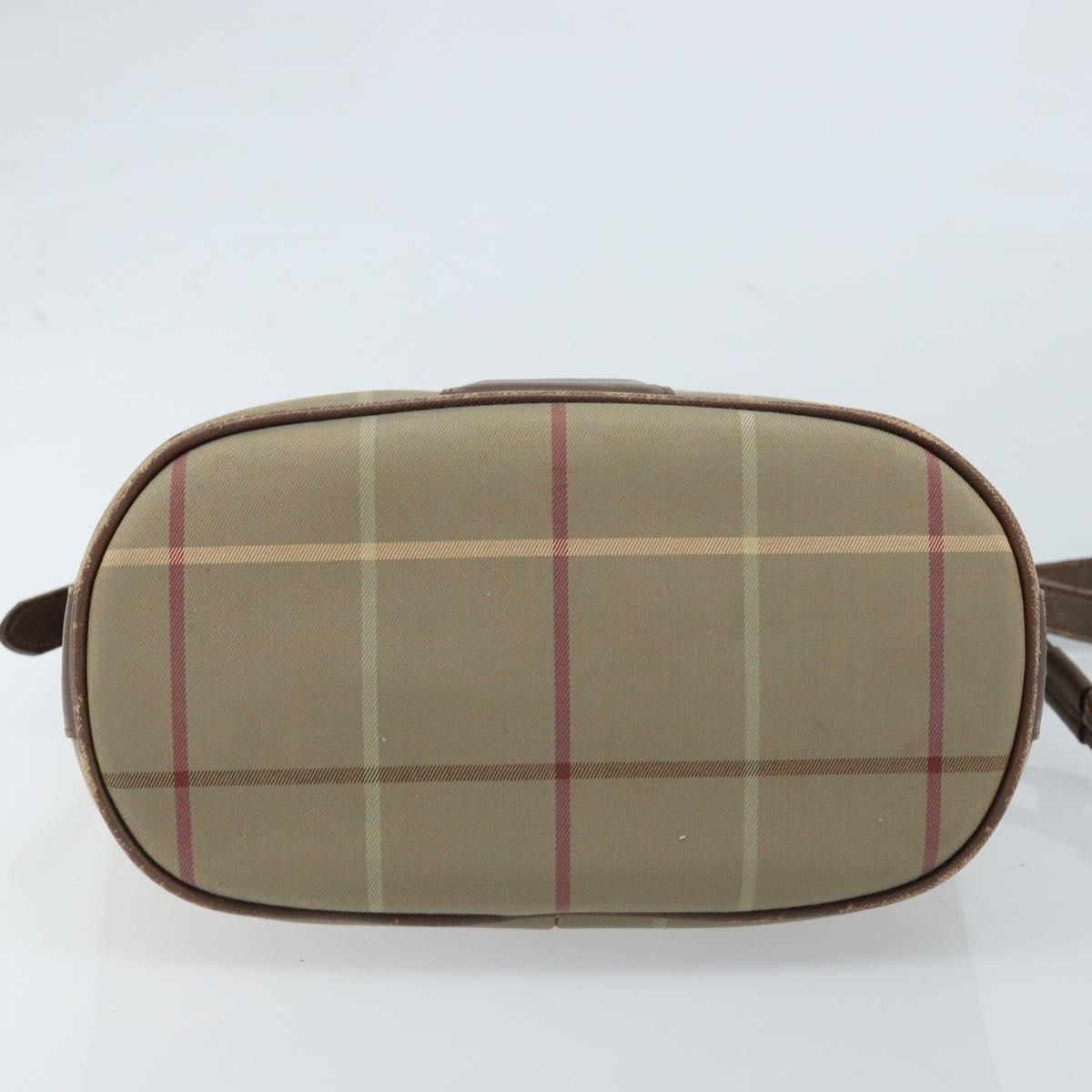 Burberrys Nova Check Shoulder Bag Beige Gold Auth mr2149