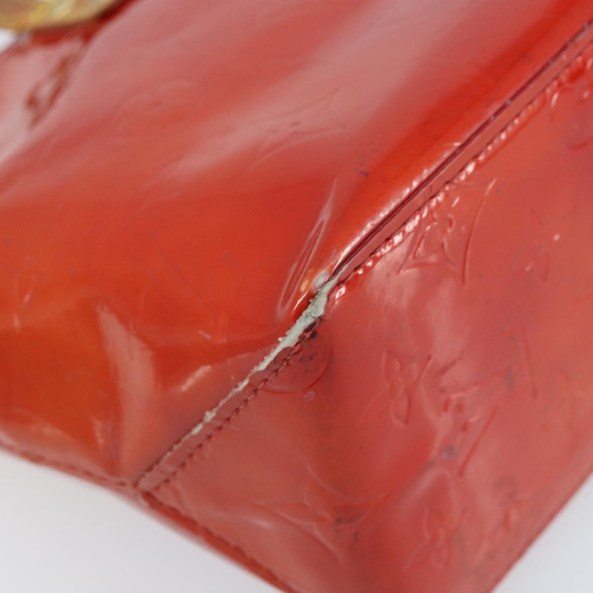 LOUIS VUITTON Monogram Vernis Reade PM Hand Bag Red Rouge M91088 LV Auth mr2154