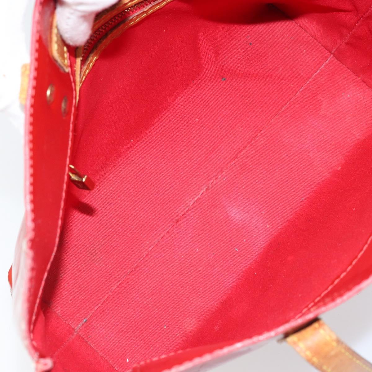 LOUIS VUITTON Monogram Vernis Reade PM Hand Bag Red Rouge M91088 LV Auth mr2154