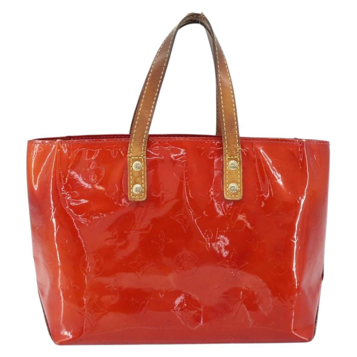 LOUIS VUITTON Monogram Vernis Reade PM Hand Bag Red Rouge M91088 LV Auth mr2154
