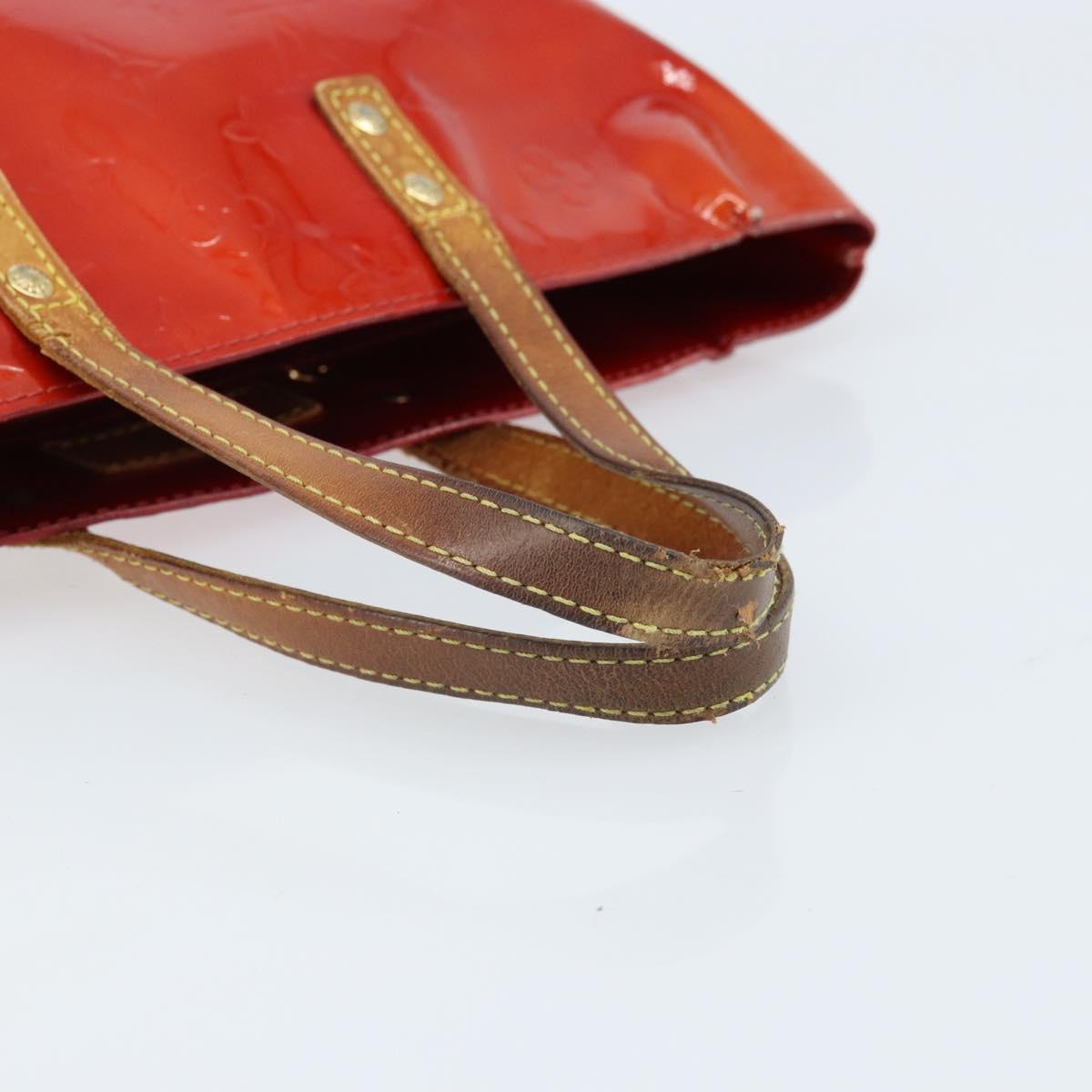 LOUIS VUITTON Monogram Vernis Reade PM Hand Bag Red Rouge M91088 LV Auth mr2154