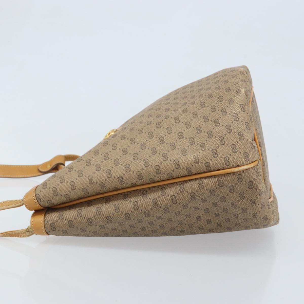 GUCCI Micro GG Supreme Shoulder Bag PVC Beige Gold 001 110 0077 Auth mr2161