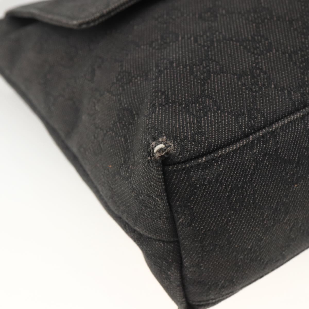 GUCCI GG Canvas Shoulder Bag Black Silver 272351 Auth mr2167