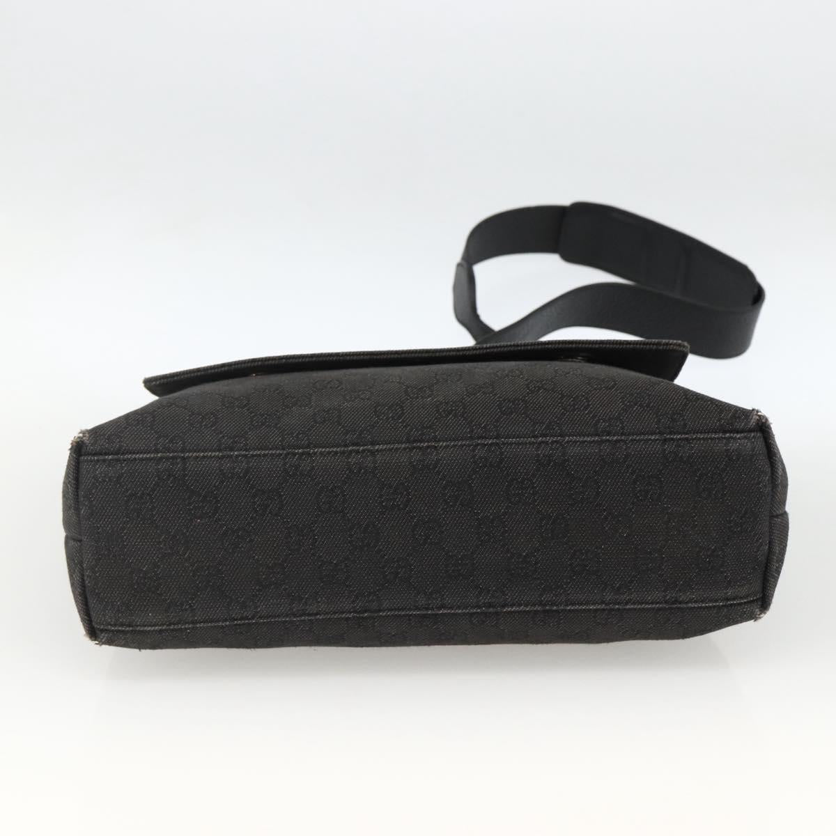 GUCCI GG Canvas Shoulder Bag Black Silver 272351 Auth mr2167