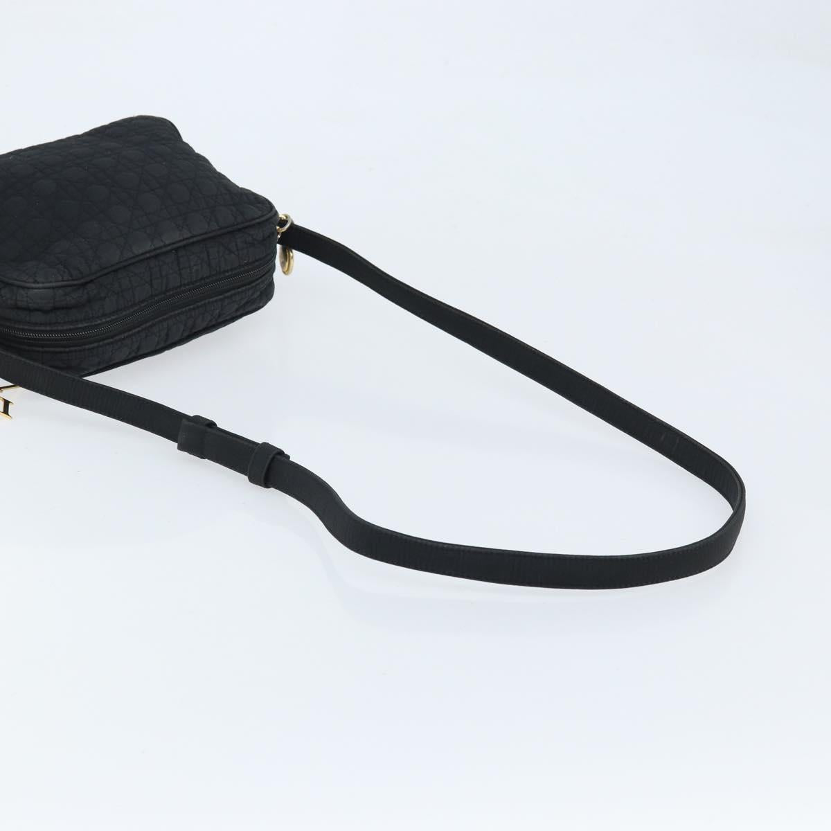 Christian Dior Shoulder Bag Nylon Black Gold Auth mr2173