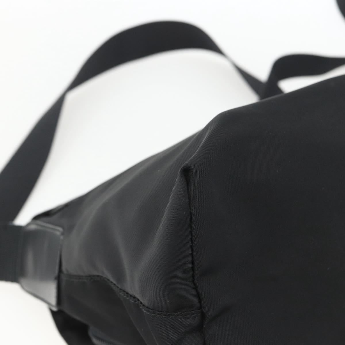 PRADA Shoulder Bag Nylon Black Silver Auth mr2174