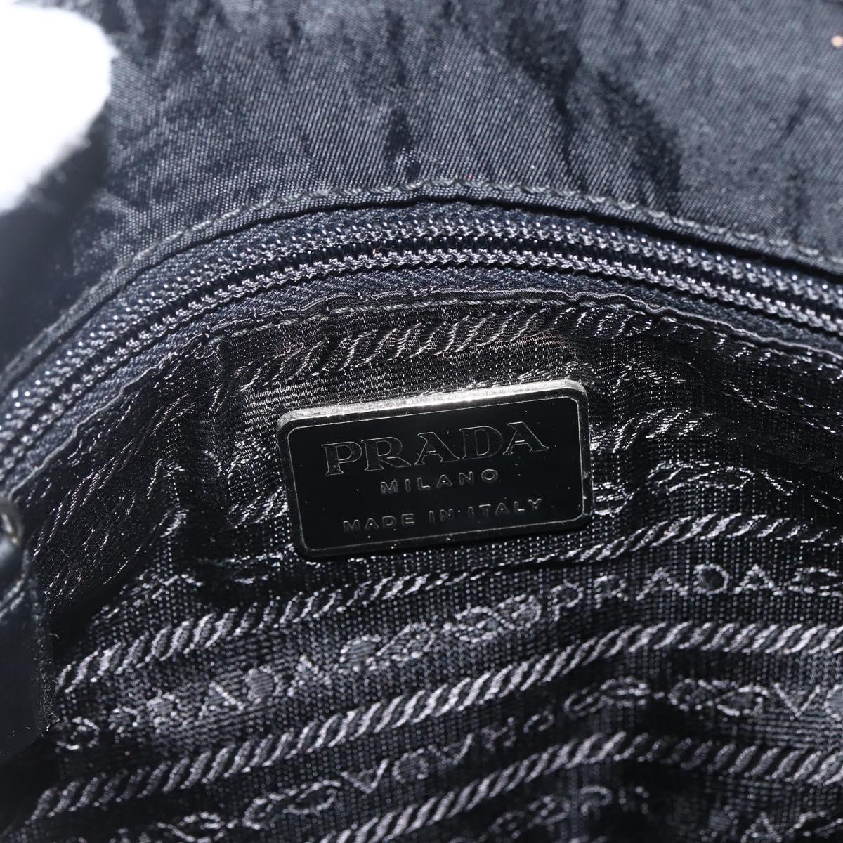 PRADA Shoulder Bag Nylon Black Silver Auth mr2174