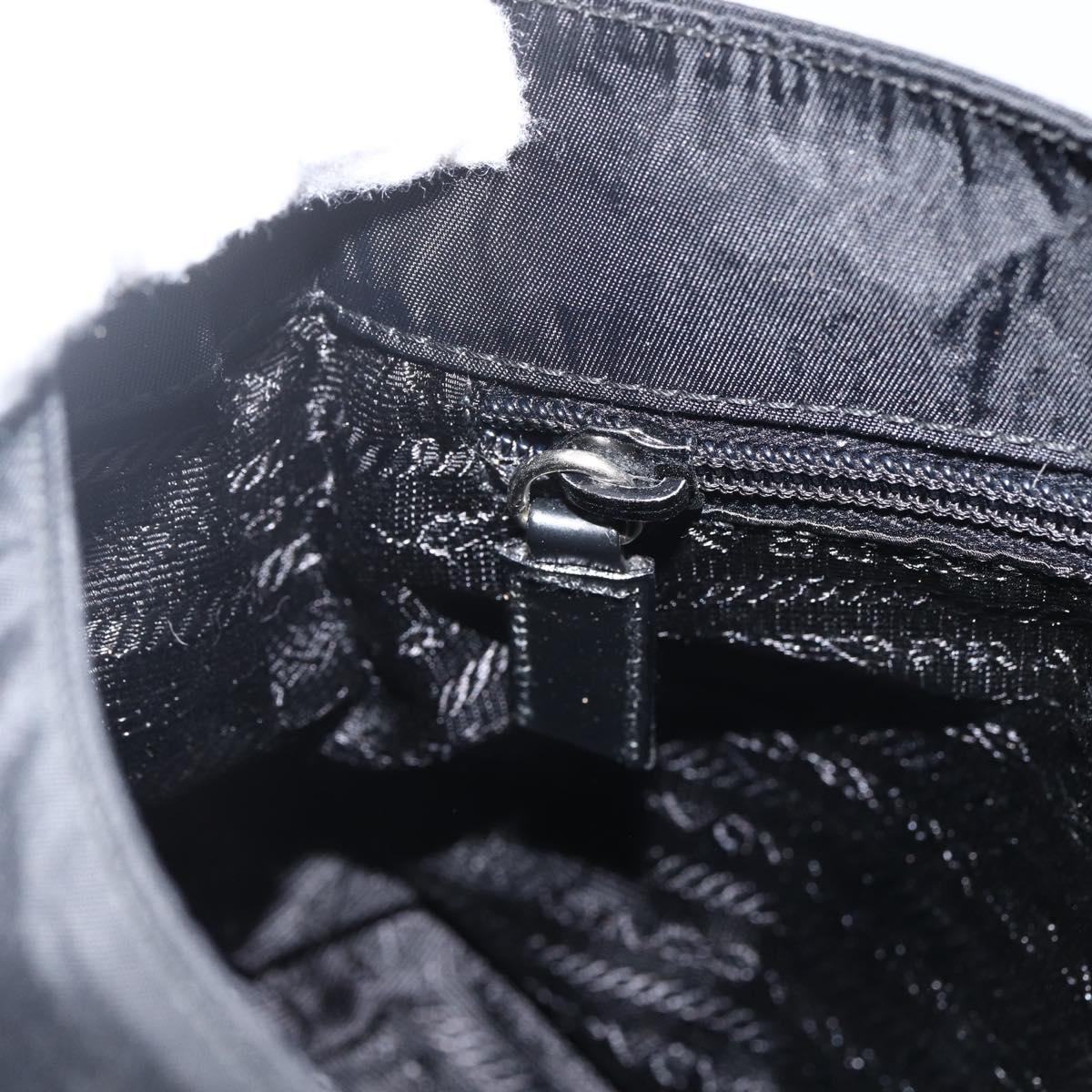 PRADA Shoulder Bag Nylon Black Silver Auth mr2174