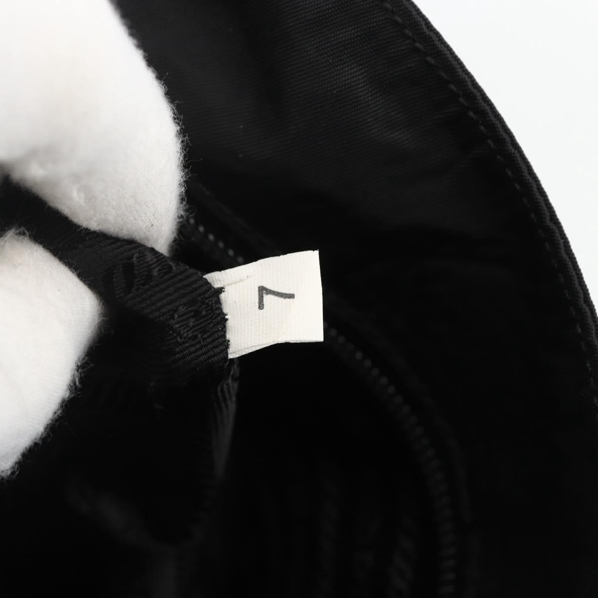PRADA Shoulder Bag Nylon Black Silver Auth mr2174