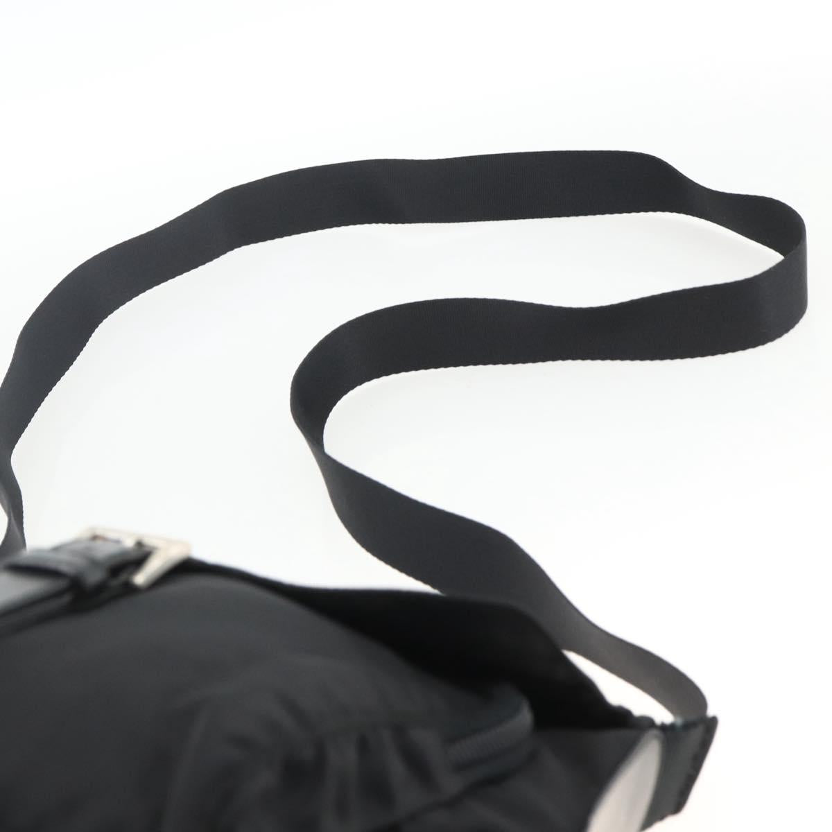 PRADA Shoulder Bag Nylon Black Silver Auth mr2174
