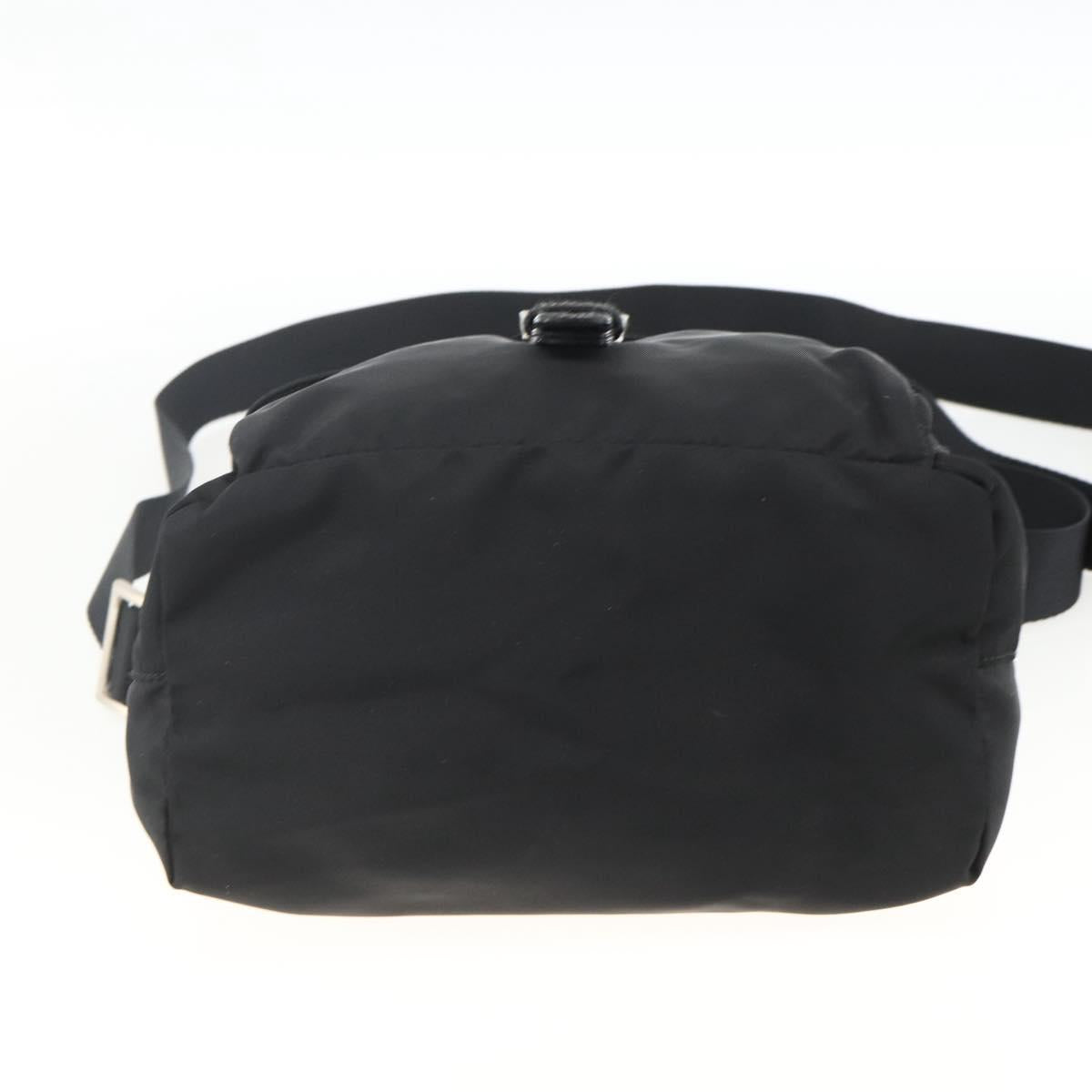 PRADA Shoulder Bag Nylon Black Silver Auth mr2174
