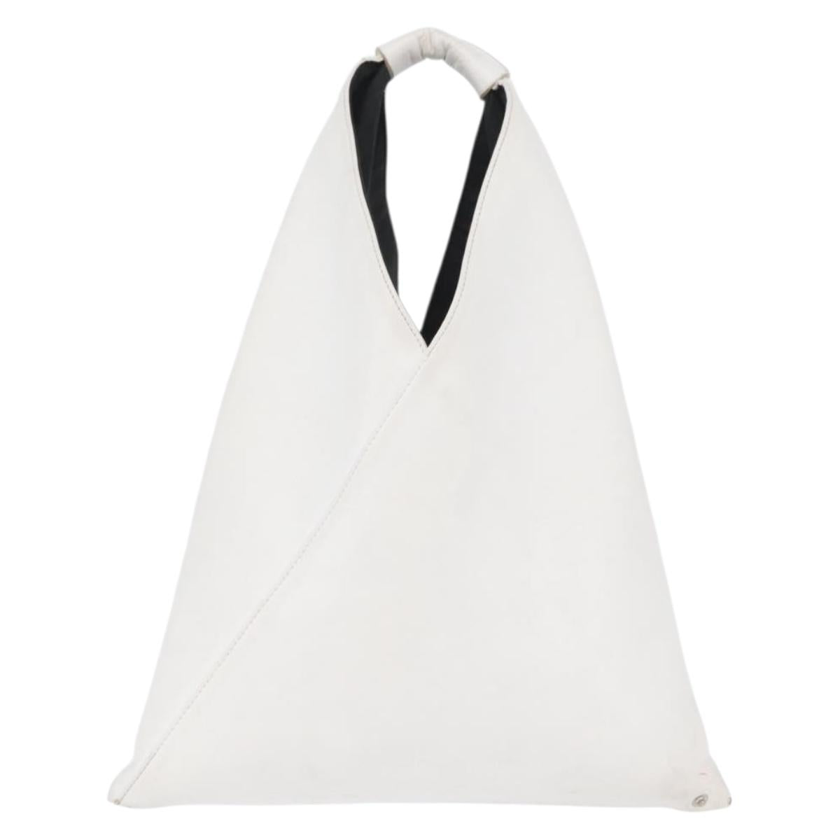 Maison Margiela Hand Bag Leather White Auth mr2179