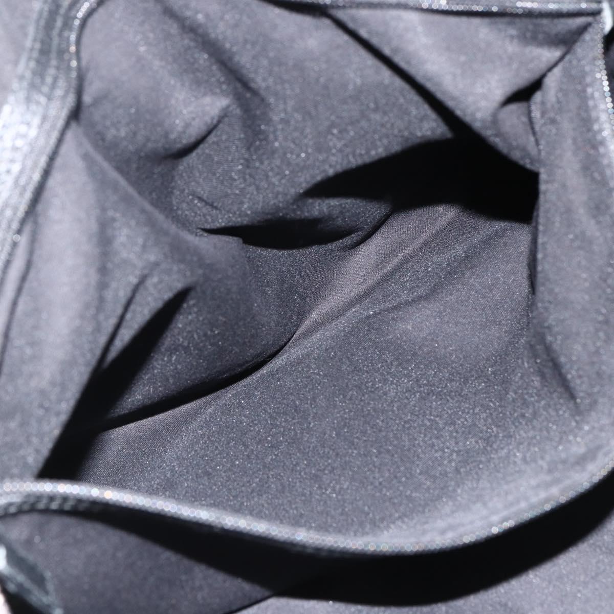 GUCCI GG Canvas Web Sherry Line Tote Bag Black Silver 132898 Auth mr2181