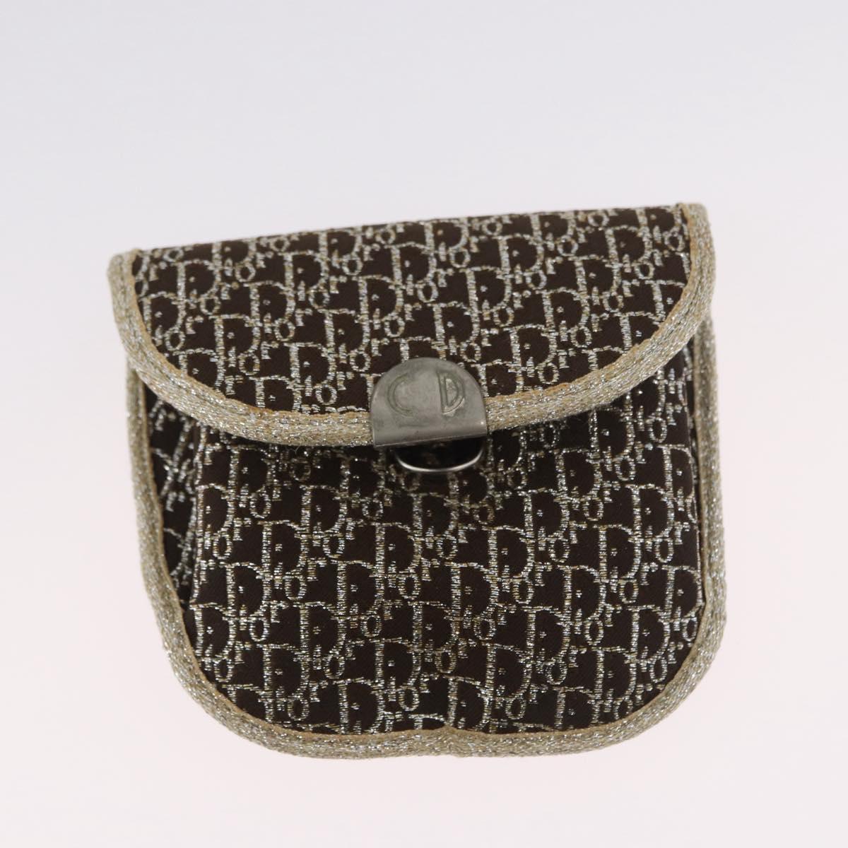 Christian Dior Trotter Canvas Chain Shoulder Bag Gold Auth mr2183