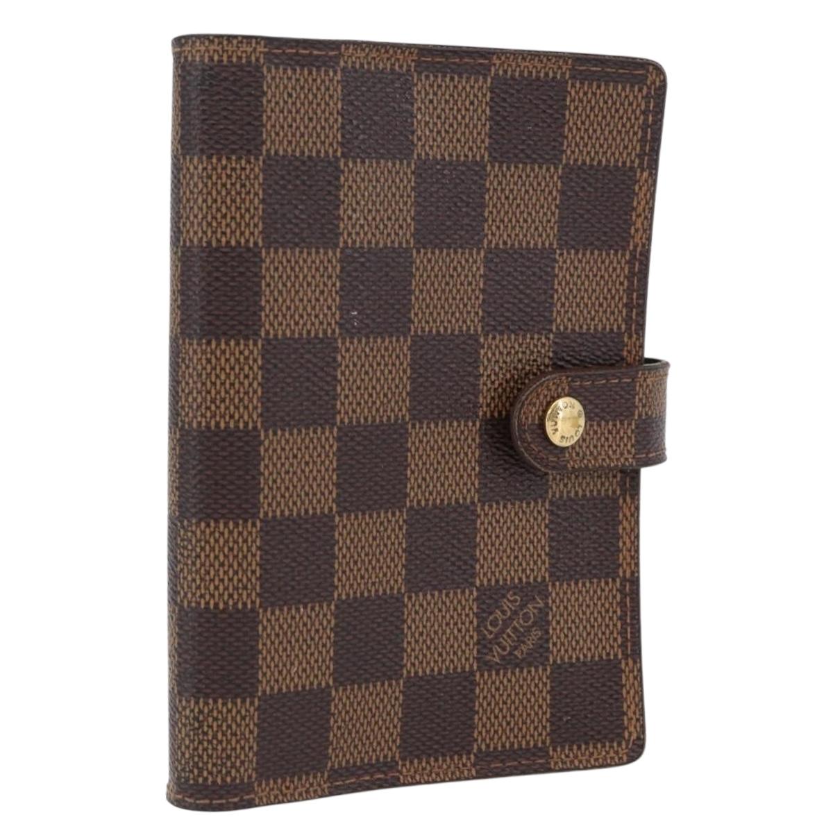 LOUIS VUITTON Damier Ebene Agenda PM Day Planner Cover R20700 LV Auth mr2184