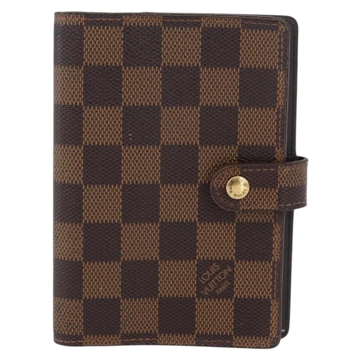 LOUIS VUITTON Damier Ebene Agenda PM Day Planner Cover R20700 LV Auth mr2184
