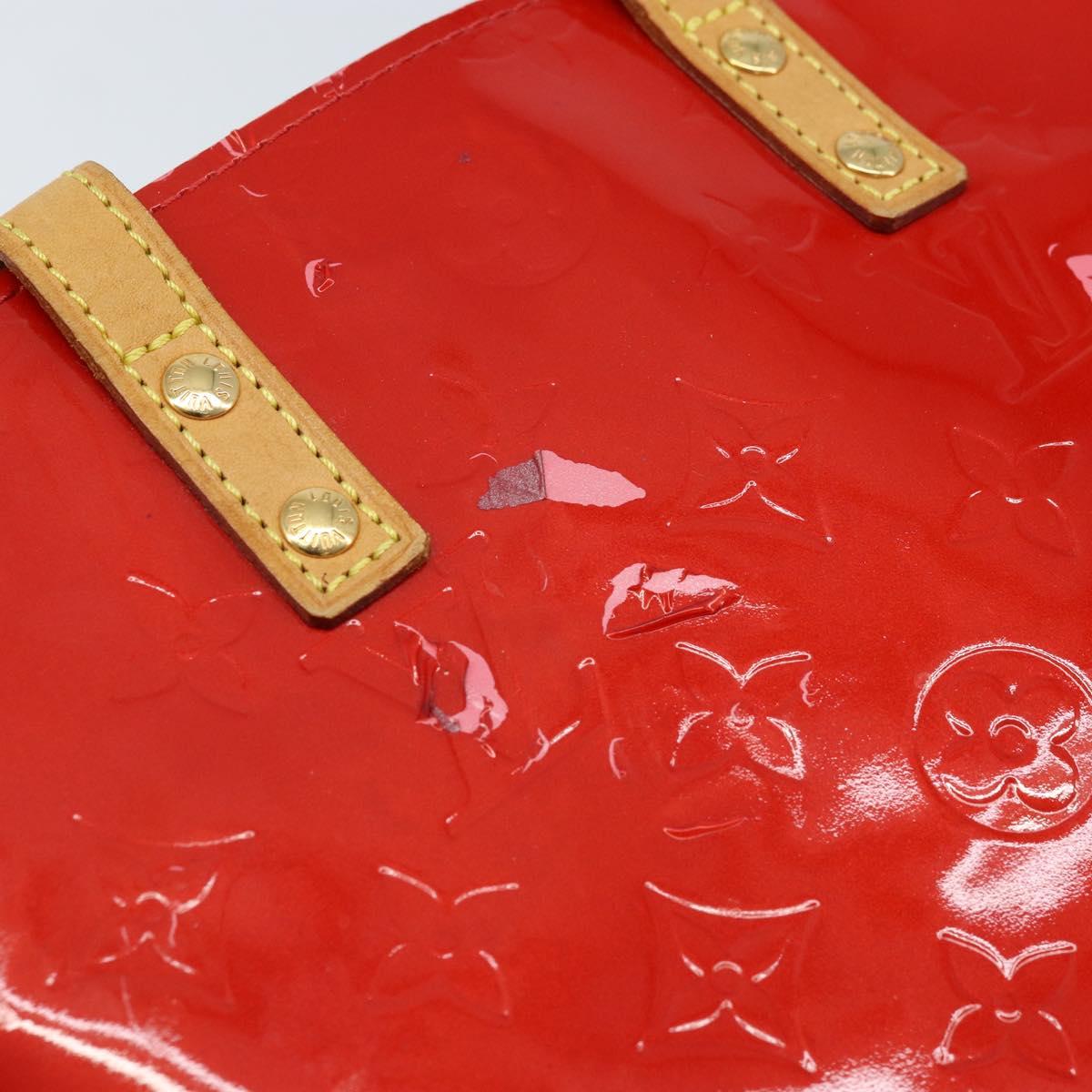 LOUIS VUITTON Monogram Vernis Reade PM Hand Bag Red Rouge M91088 LV Auth mr2188