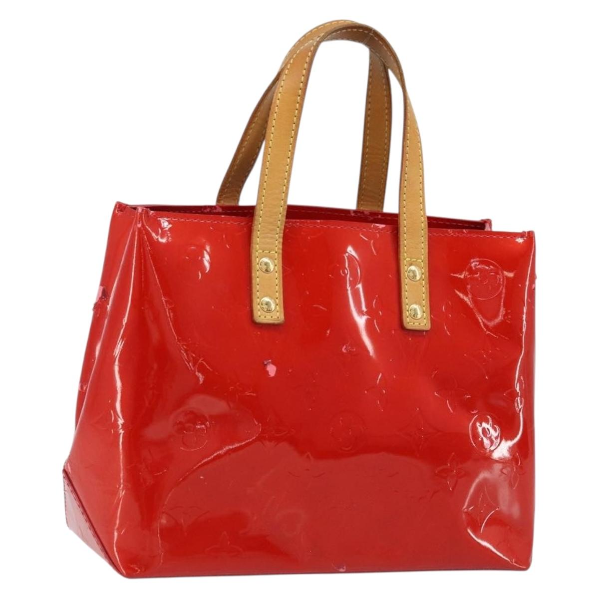 LOUIS VUITTON Monogram Vernis Reade PM Hand Bag Red Rouge M91088 LV Auth mr2188