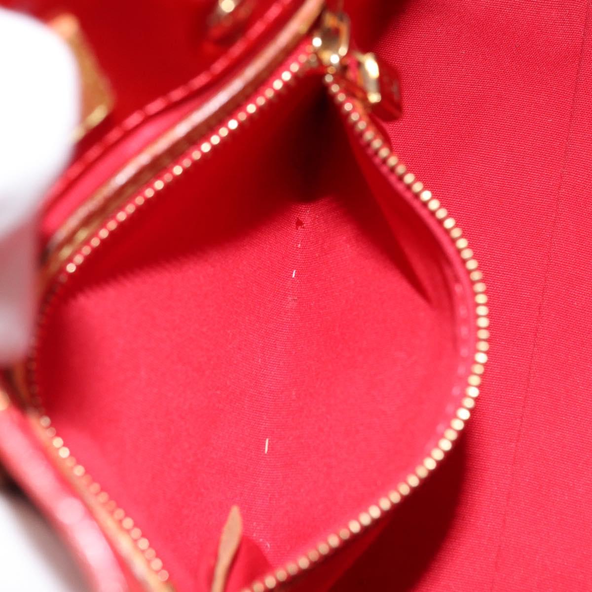LOUIS VUITTON Monogram Vernis Reade PM Hand Bag Red Rouge M91088 LV Auth mr2188