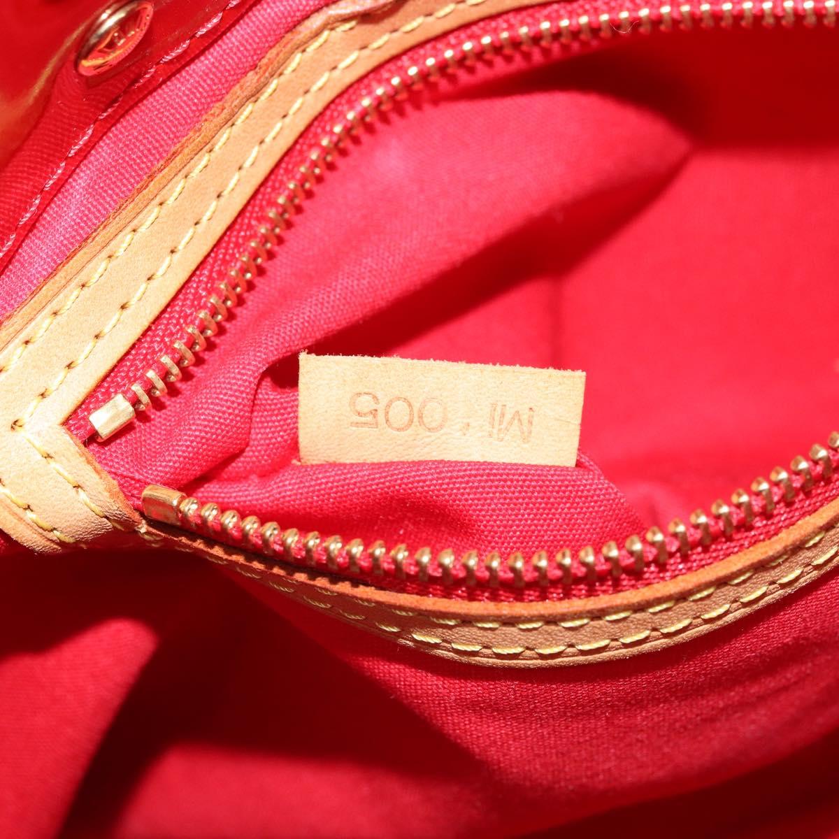 LOUIS VUITTON Monogram Vernis Reade PM Hand Bag Red Rouge M91088 LV Auth mr2188