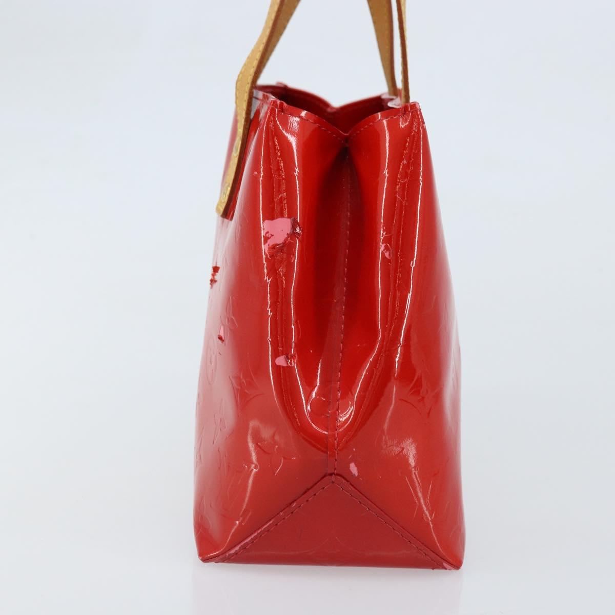LOUIS VUITTON Monogram Vernis Reade PM Hand Bag Red Rouge M91088 LV Auth mr2188
