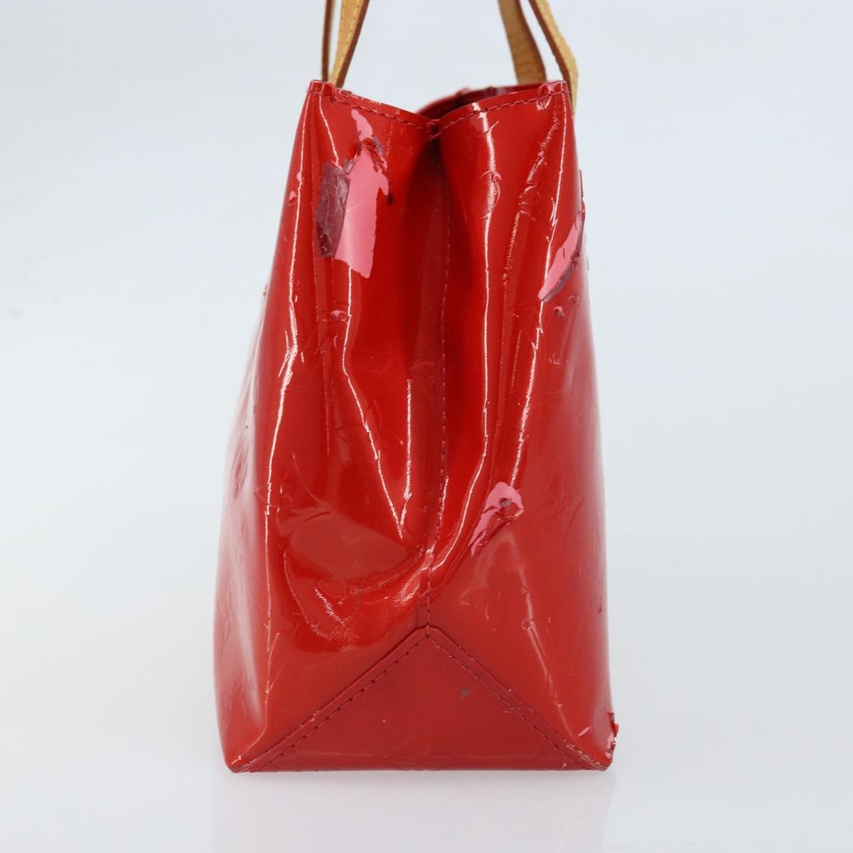 LOUIS VUITTON Monogram Vernis Reade PM Hand Bag Red Rouge M91088 LV Auth mr2188