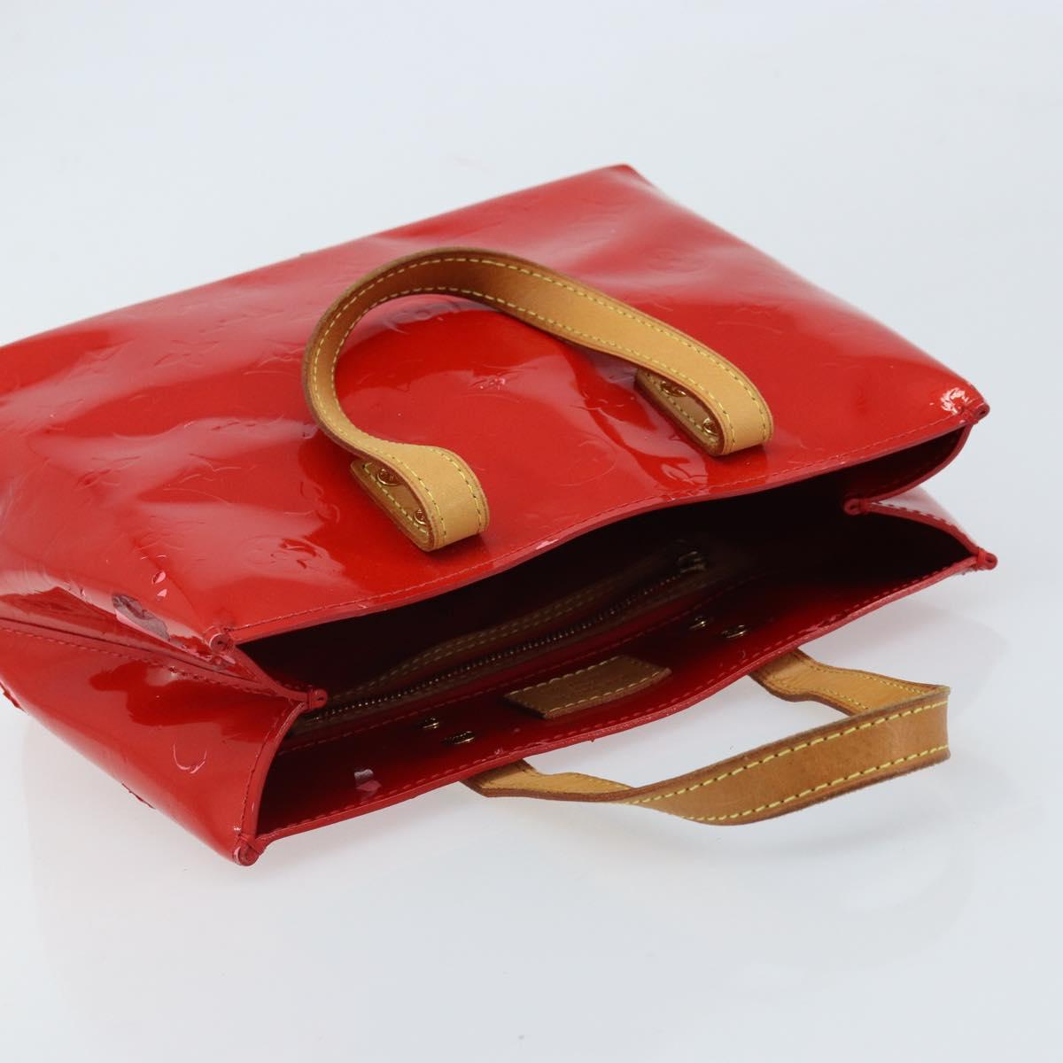 LOUIS VUITTON Monogram Vernis Reade PM Hand Bag Red Rouge M91088 LV Auth mr2188