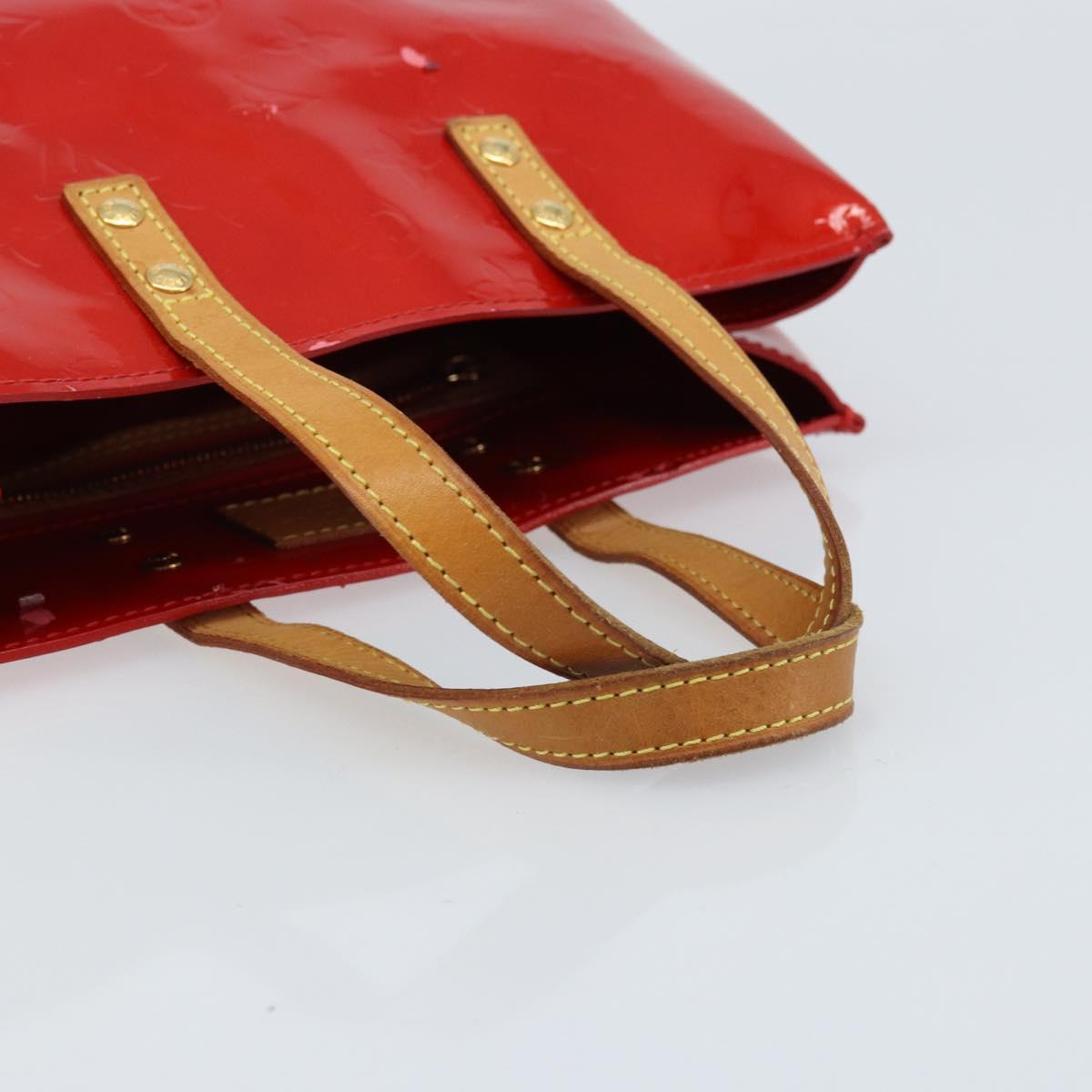 LOUIS VUITTON Monogram Vernis Reade PM Hand Bag Red Rouge M91088 LV Auth mr2188
