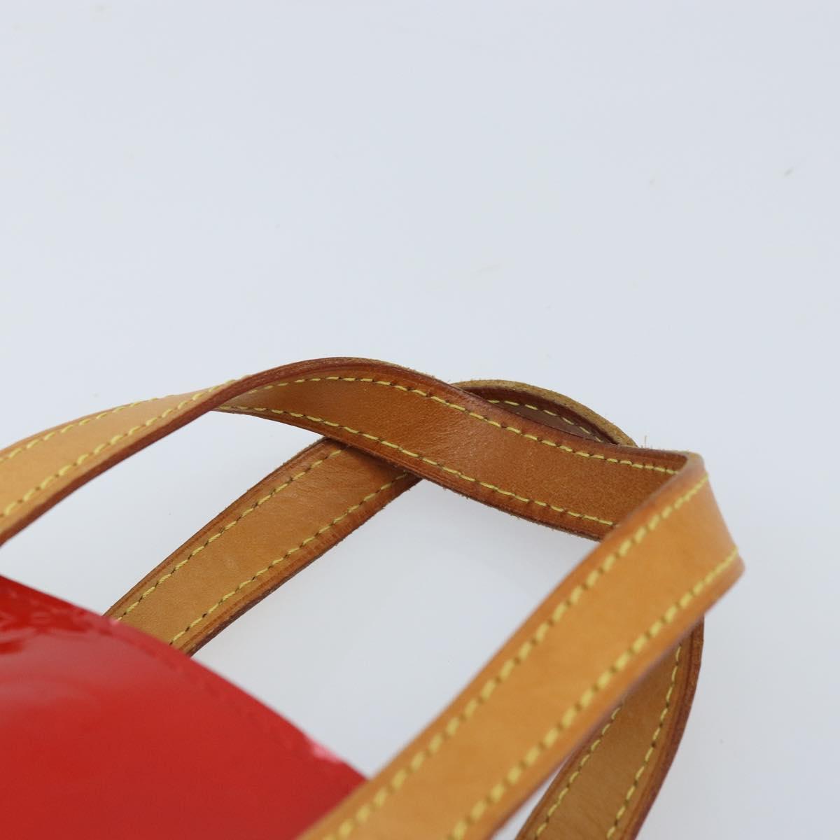 LOUIS VUITTON Monogram Vernis Reade PM Hand Bag Red Rouge M91088 LV Auth mr2188
