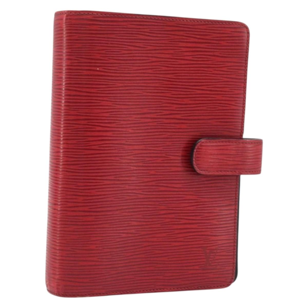 LOUIS VUITTON Epi Agenda MM Day Planner Cover Red R20047 LV Auth mr2194