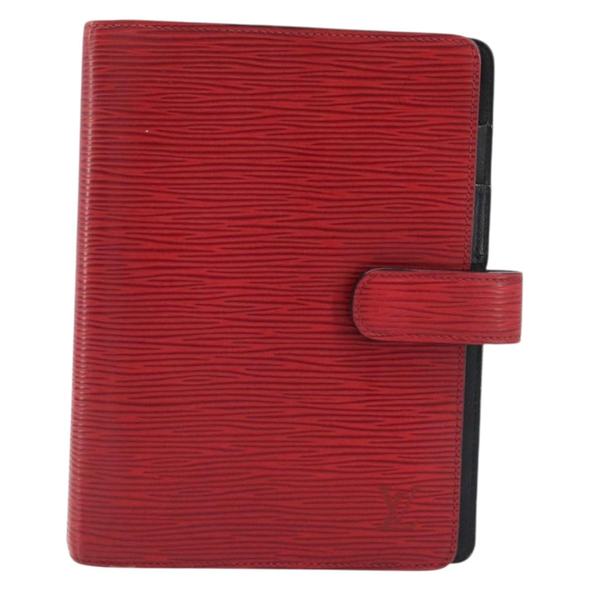 LOUIS VUITTON Epi Agenda MM Day Planner Cover Red R20047 LV Auth mr2194