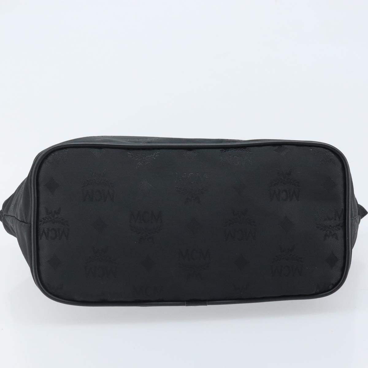 MCM Vicetos Logogram Hand Bag Nylon Black Gold Auth mr2197