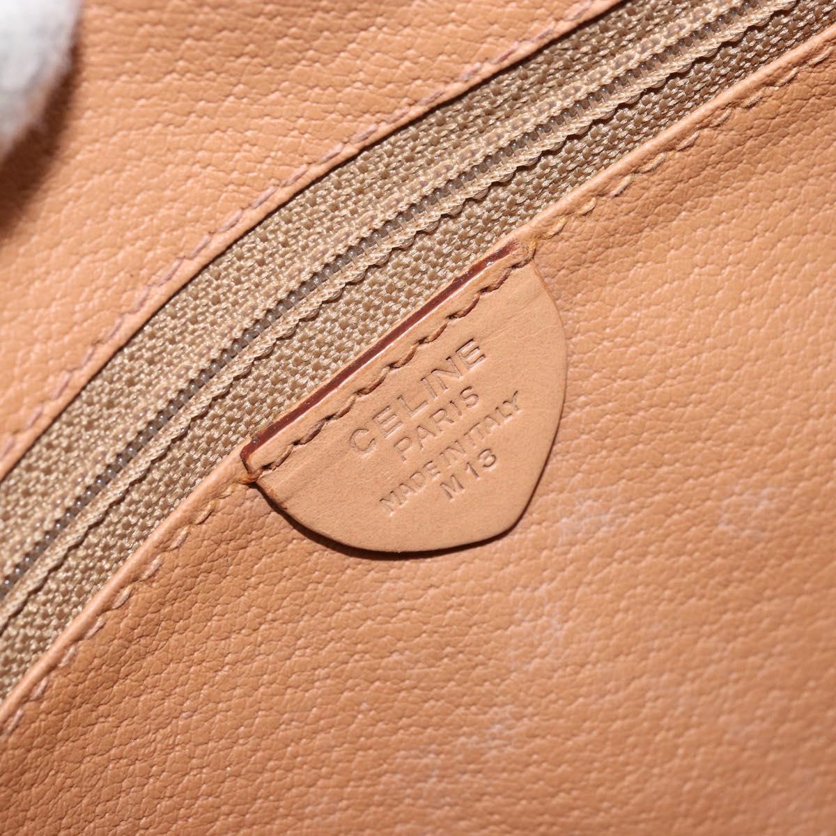 CELINE Macadam Canvas Shoulder Bag PVC Leather Brown Gold Auth mr2202