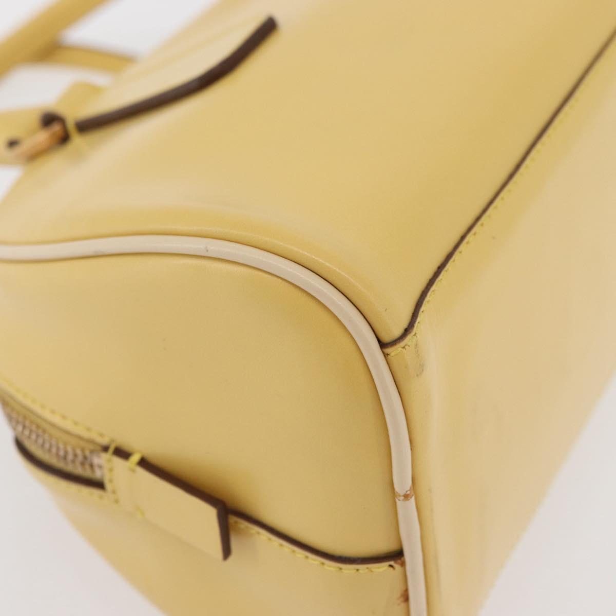 PRADA Hand Bag Leather Yellow Gold Auth mr2207