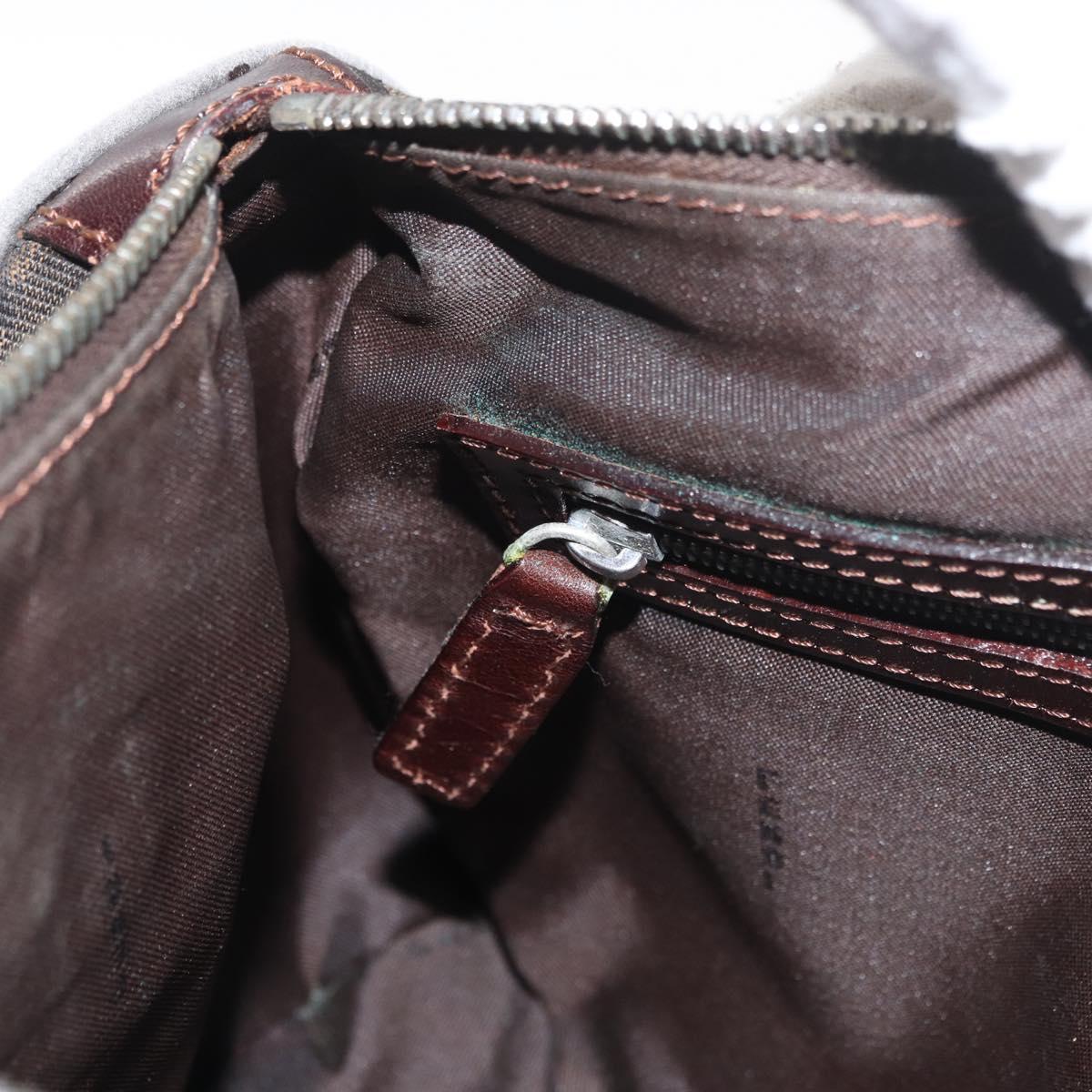 FENDI Zucca Canvas Hand Bag Black Brown Auth mr2208