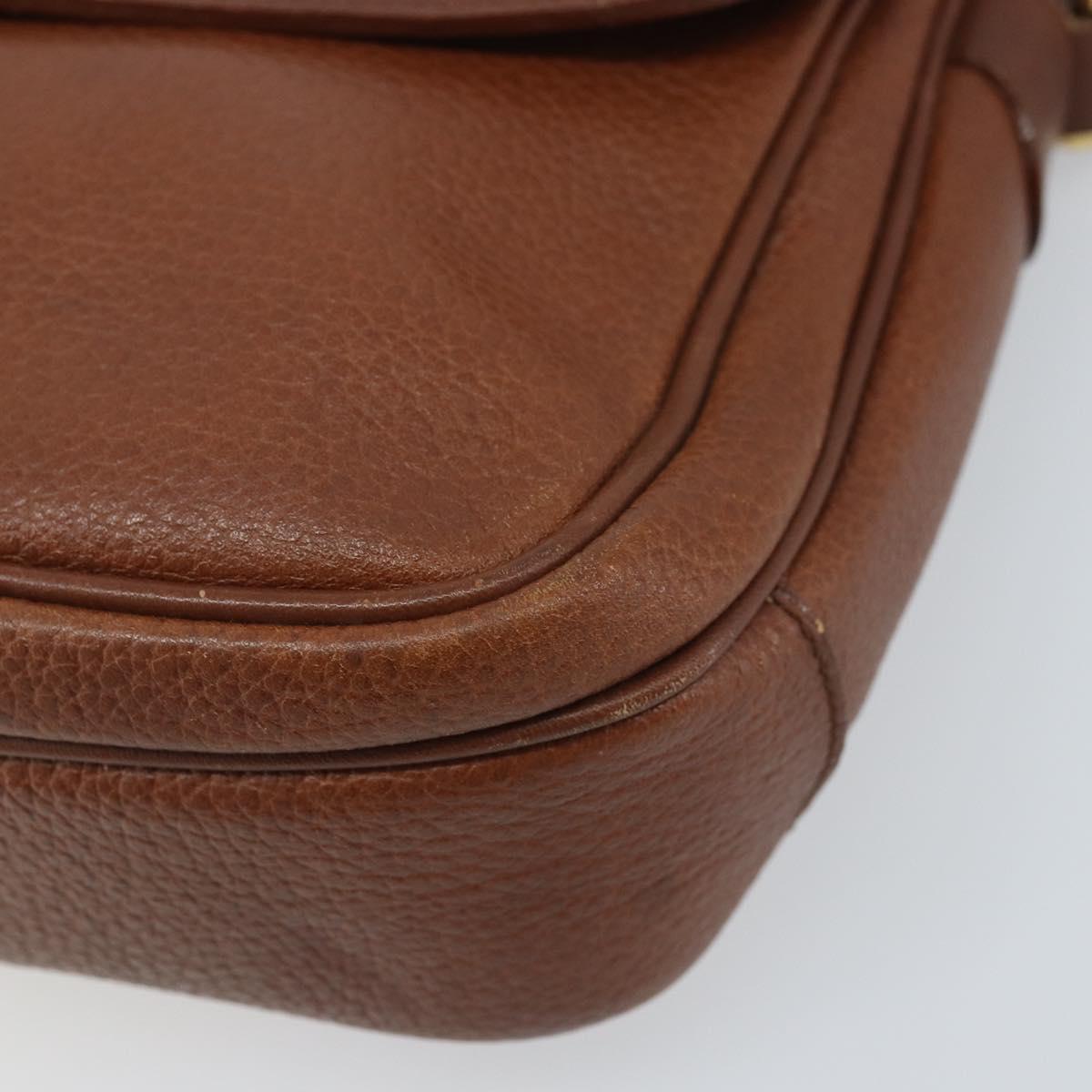 Burberrys Shoulder Bag Leather 2way Brown Gold Auth mr2215