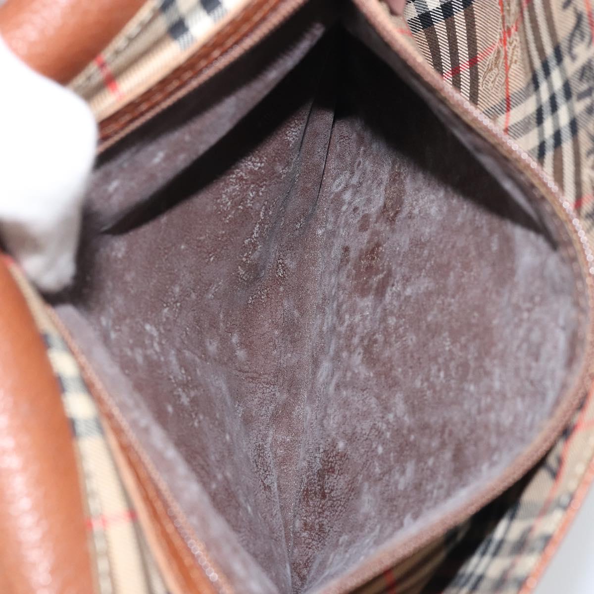 Burberrys Shoulder Bag Leather 2way Brown Gold Auth mr2215