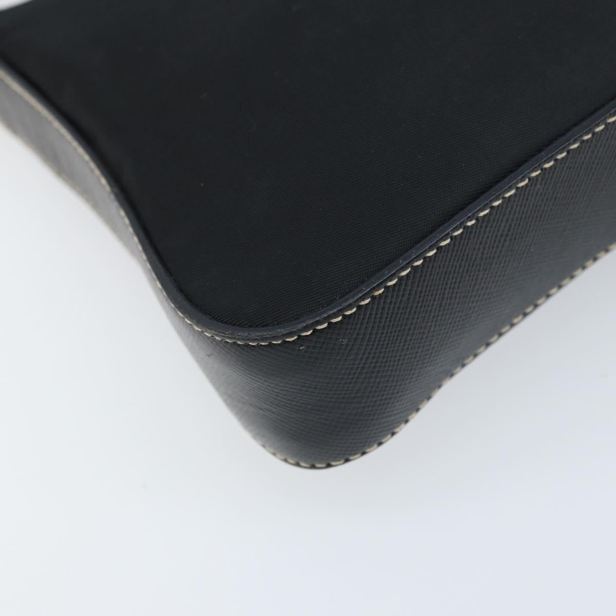 PRADA Shoulder Bag Nylon Black Silver Auth mr2217A