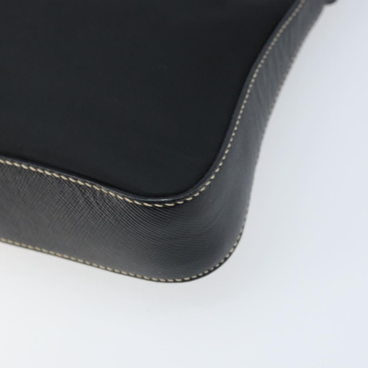 PRADA Shoulder Bag Nylon Black Silver Auth mr2217A