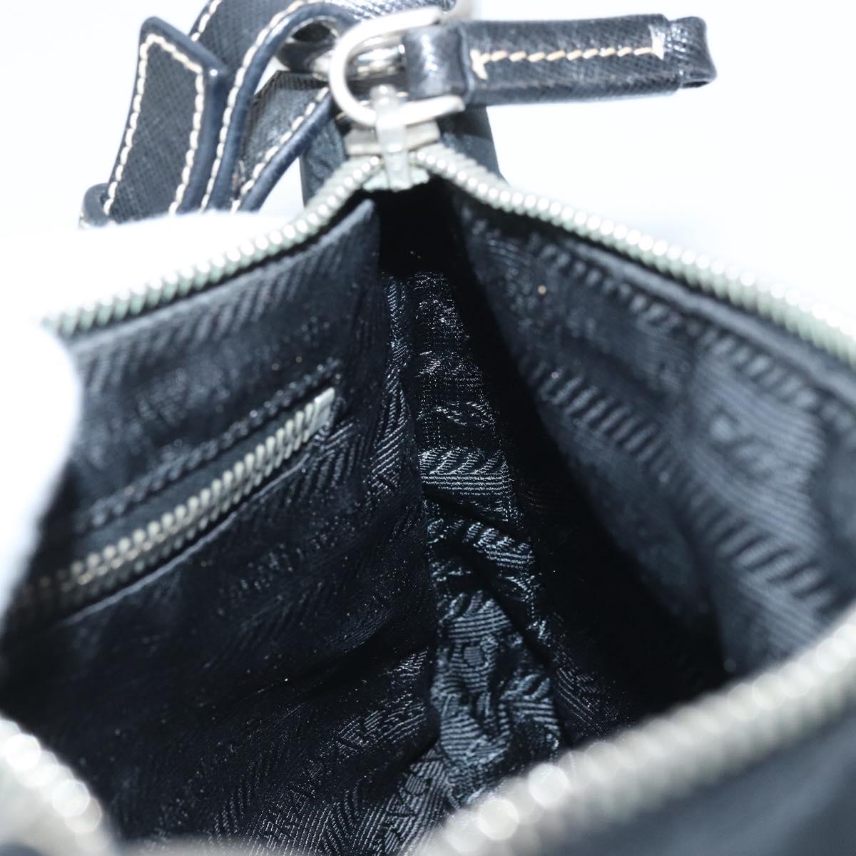 PRADA Shoulder Bag Nylon Black Silver Auth mr2217A