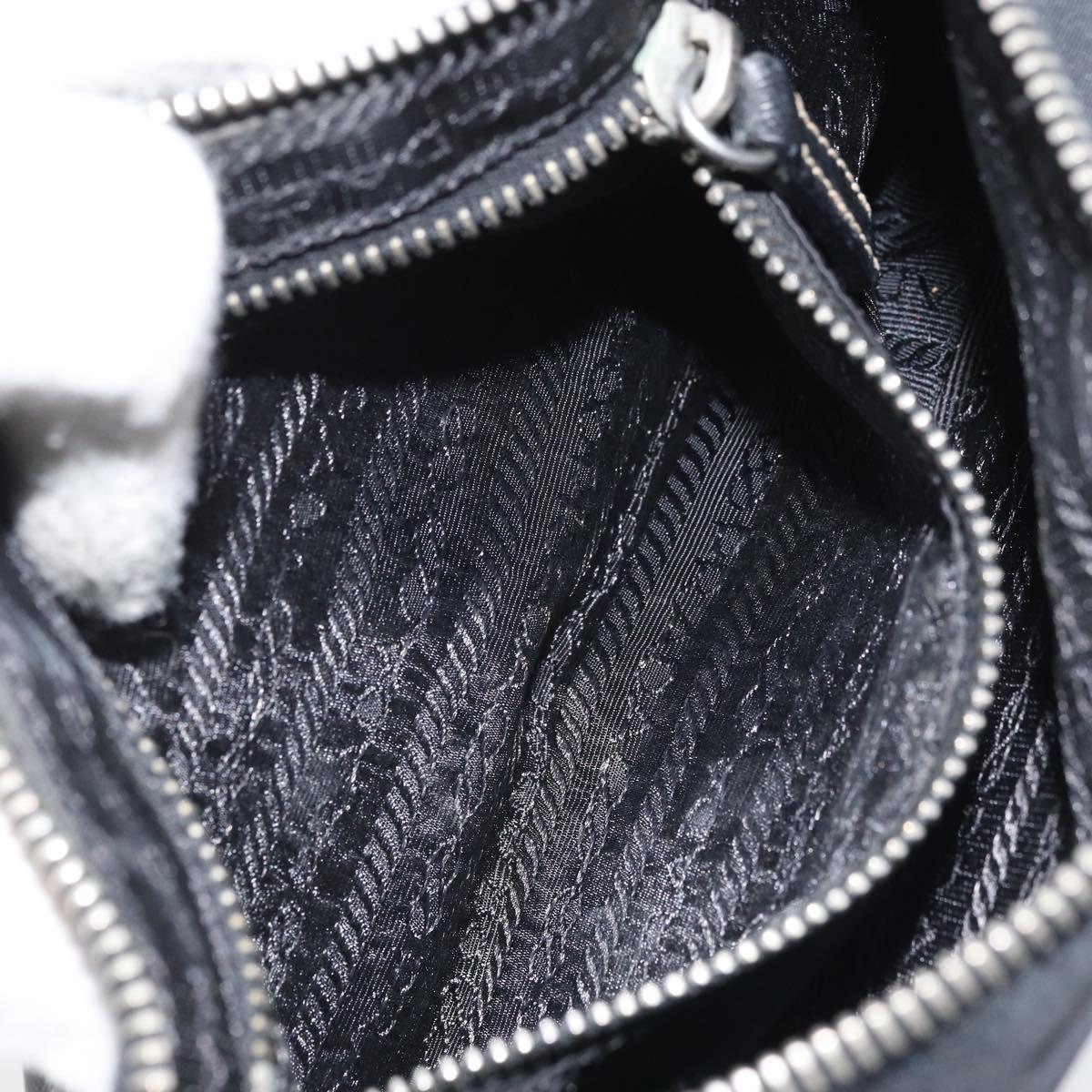 PRADA Shoulder Bag Nylon Black Silver Auth mr2217A