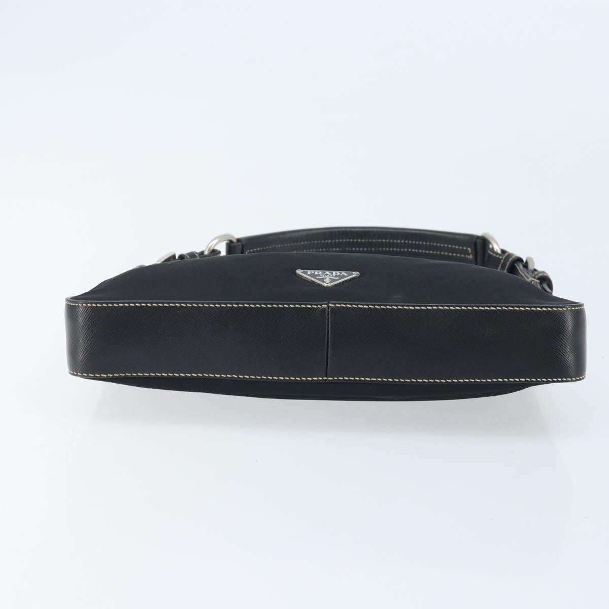 PRADA Shoulder Bag Nylon Black Silver Auth mr2217A