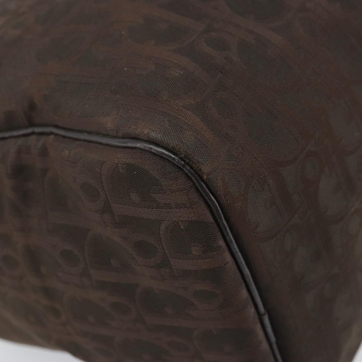 Christian Dior Trotter Canvas Hand Bag Brown Gold Auth mr2225A