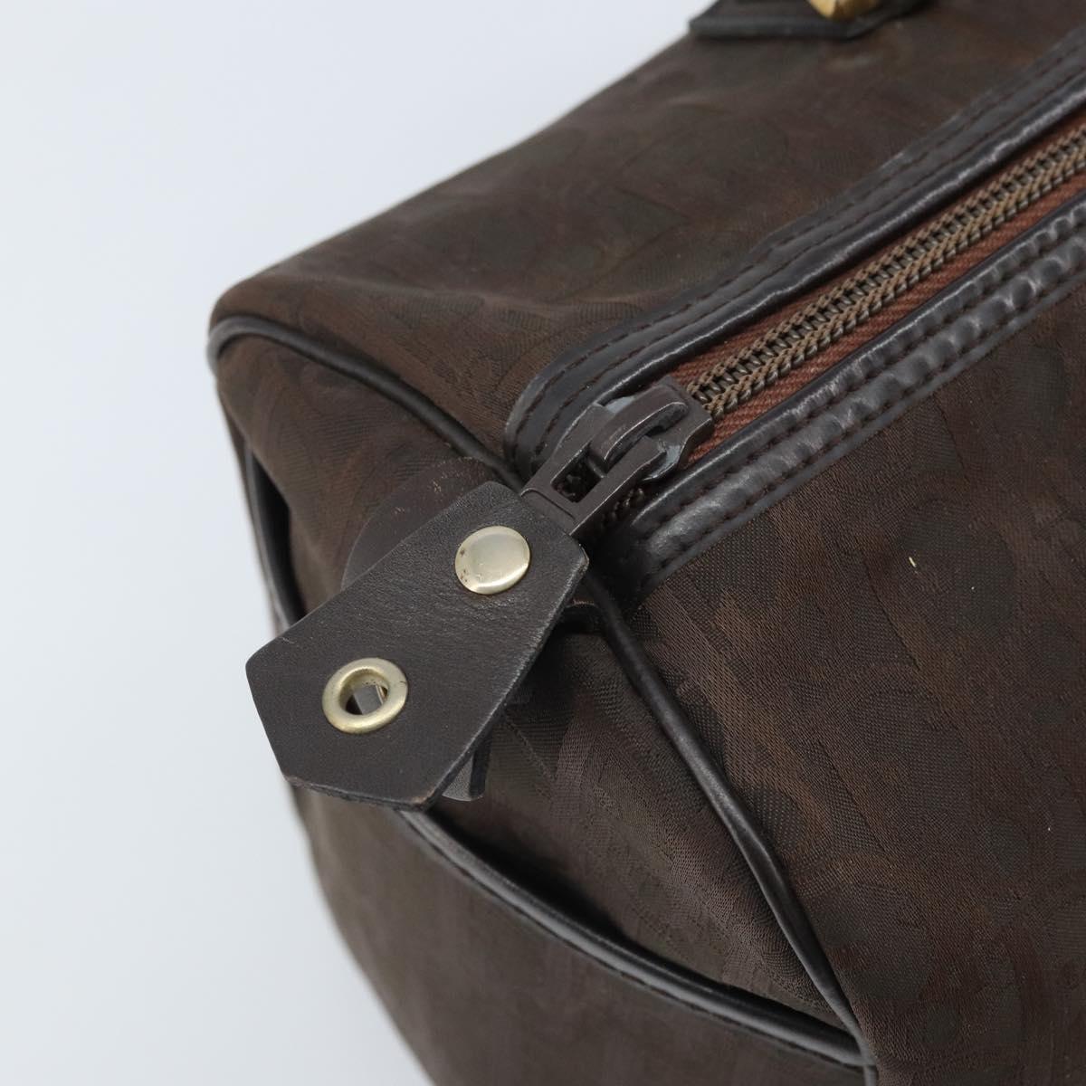 Christian Dior Trotter Canvas Hand Bag Brown Gold Auth mr2225A