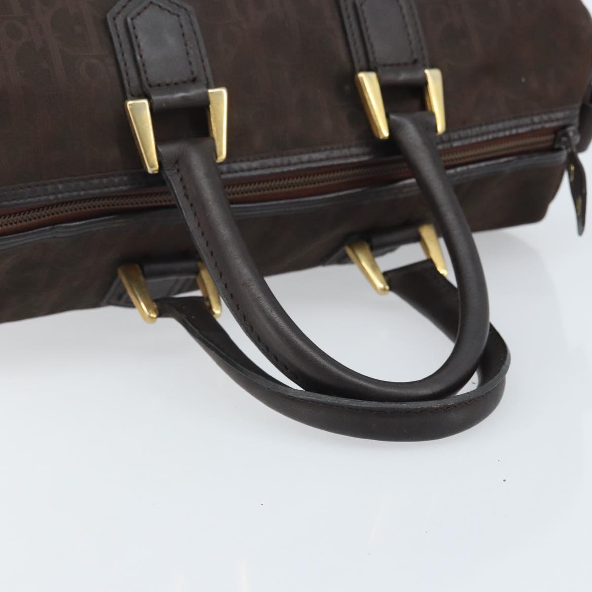 Christian Dior Trotter Canvas Hand Bag Brown Gold Auth mr2225A